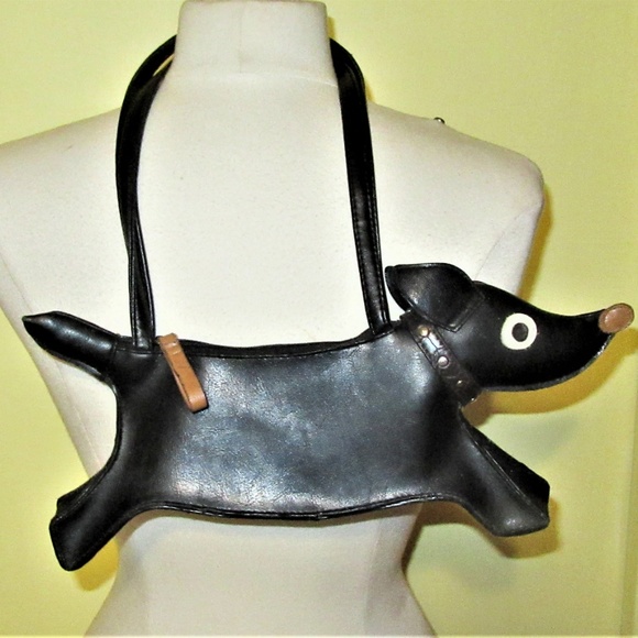 FRANKIE & JOHNNY RUNNING BLACK DOG HANDBAG - Picture 4 of 6